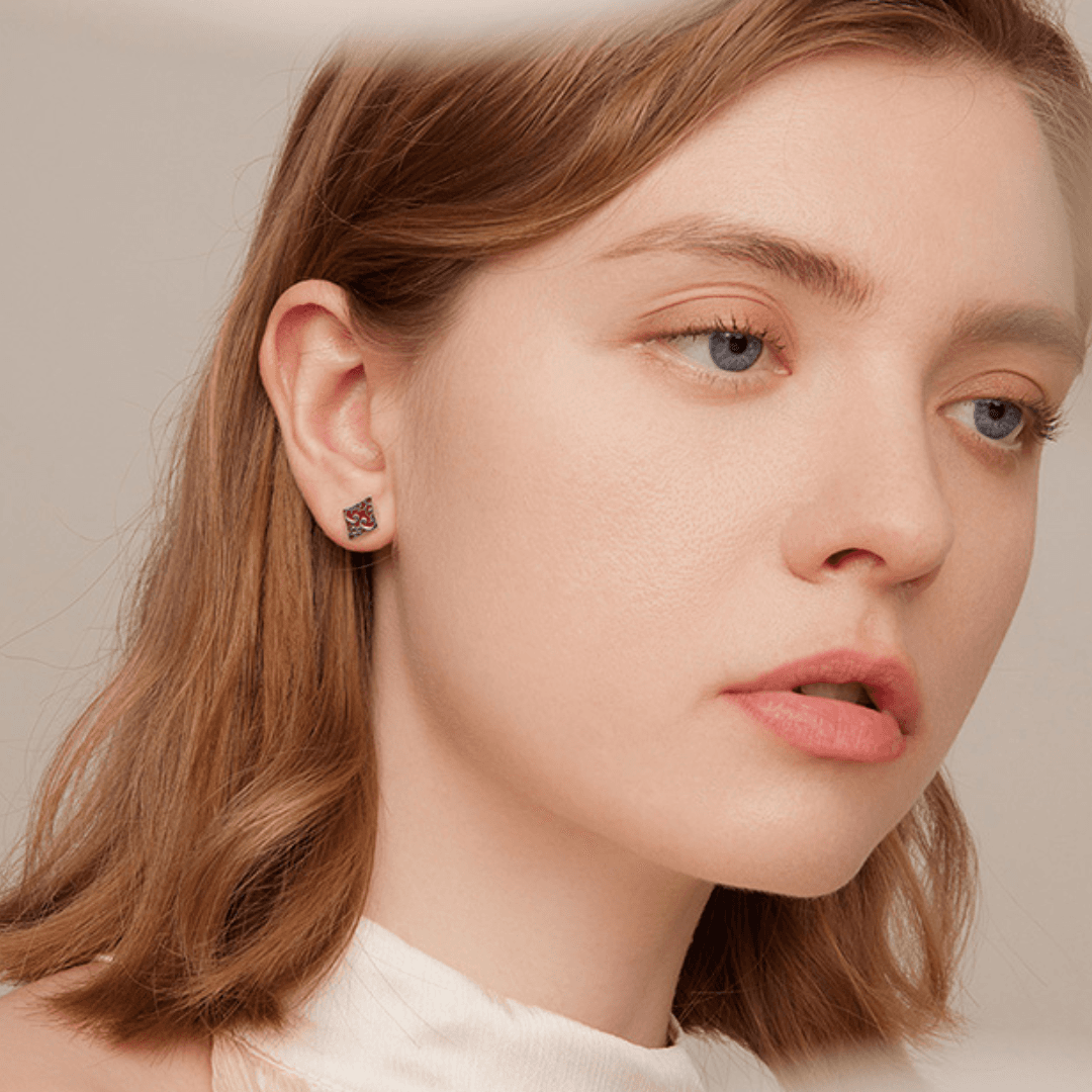 Kolczyki Asymetryczne Poker Karty srebro 925