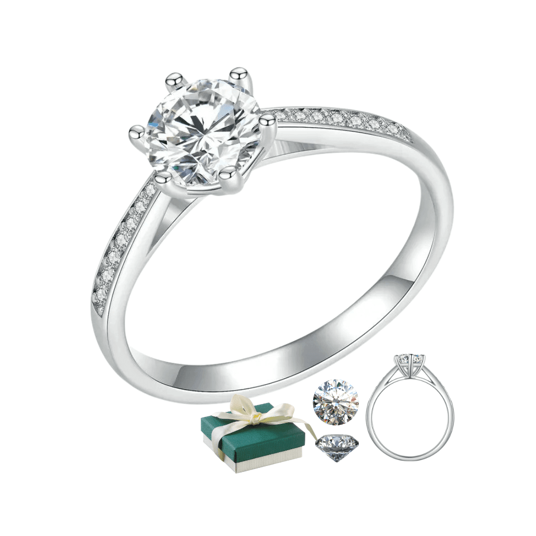 Pierścionek ze srebra 925 z diamentem moissanite 0.8 CT moissanit