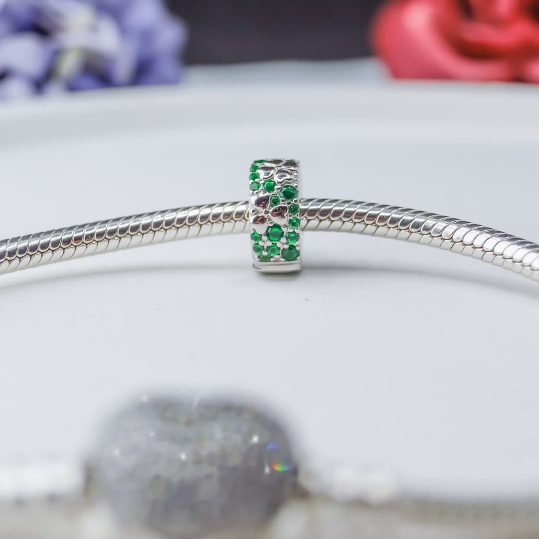 Stoper klips czterolistna koniczyna srebro 925