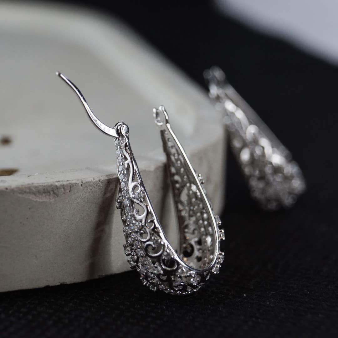 Kolczyki Winogrona Srebro i platyna starodawne vintage arcydzieło