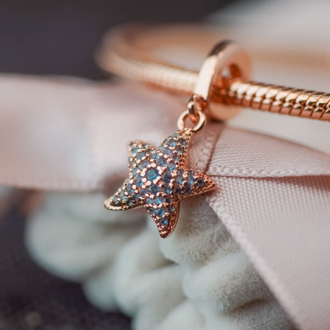 Bransoletka do charms modułowa typu Pandora w kolorze różowego złota