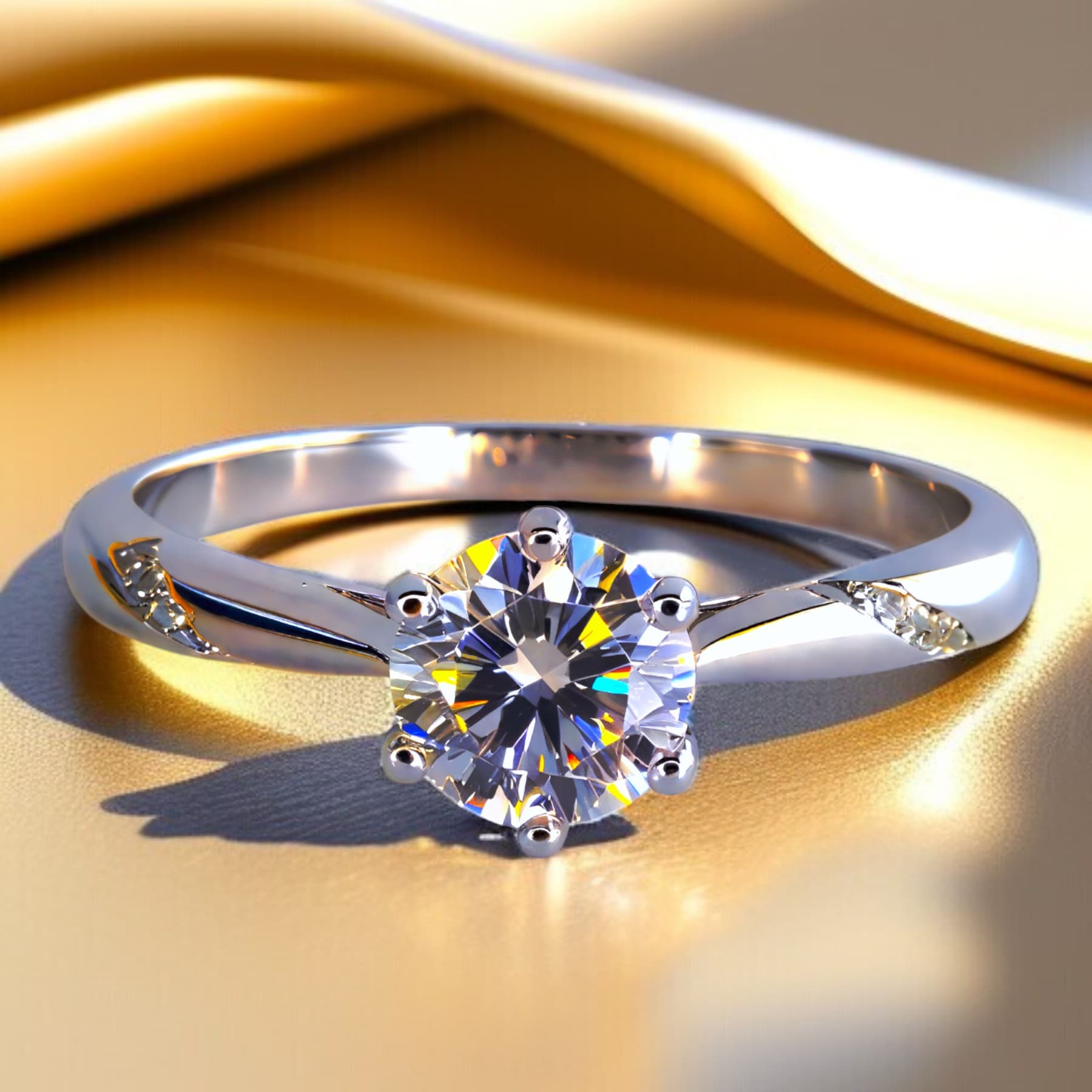 Pierścionek z diamentem moissanit 1 ct srebro 925 moissanite