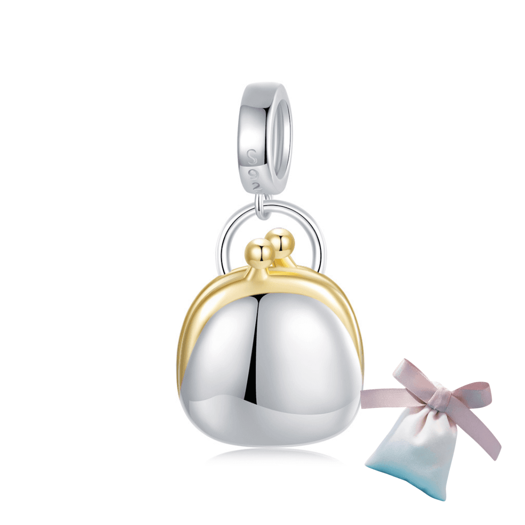 Charms Zawieszka Torebka srebro 925 złoto 18k