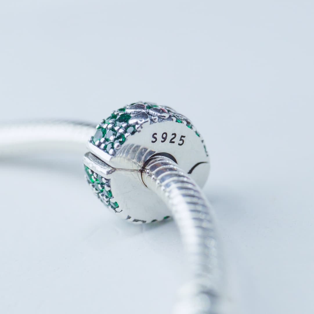 Stoper klips czterolistna koniczyna srebro 925