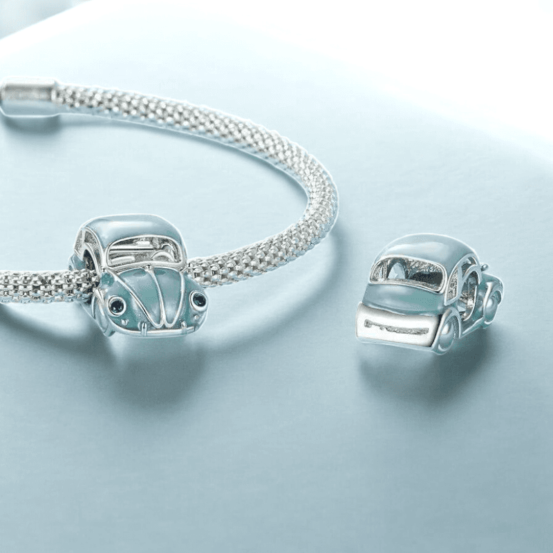 Charms do Pandora Volkswagen Beetle Garbus Srebro 925 białe złoto