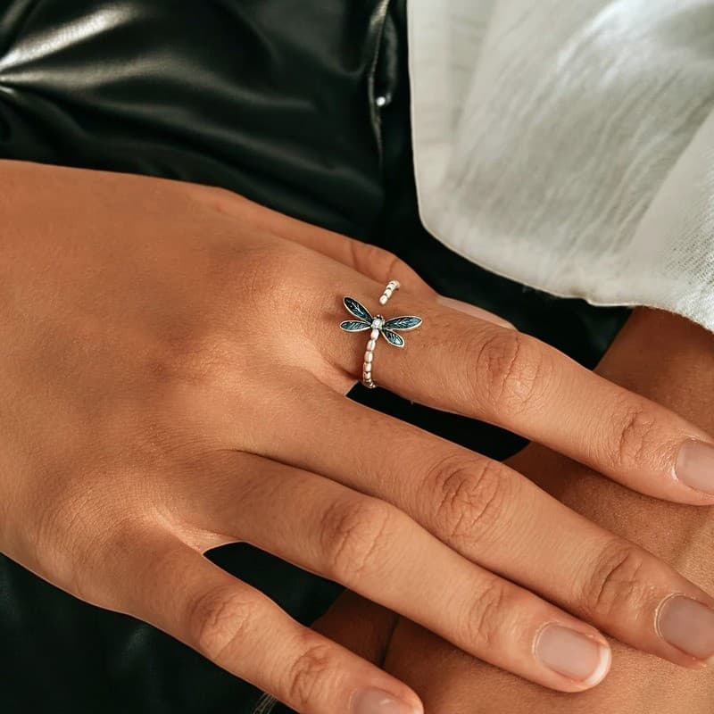 Pierścionek WAŻKA Srebro 925 regulowany natura