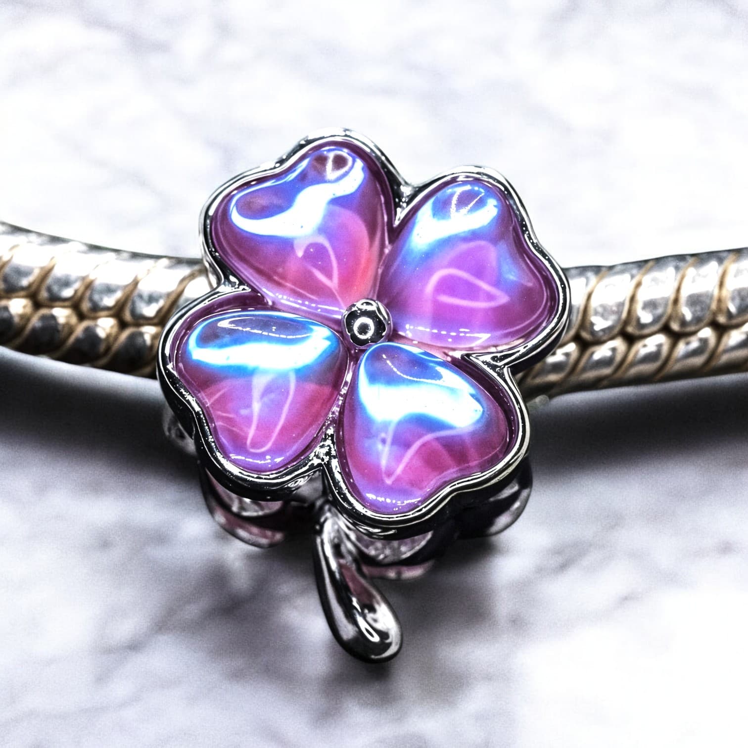 Charms do Pandora zawieszka FIOLETOWA KONICZYNA srebro 925