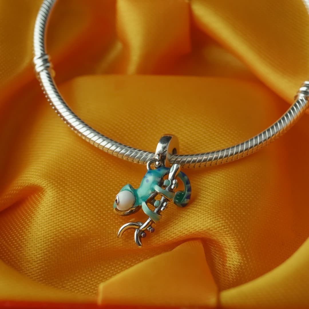 Charms Zmieniający kolor kameleon ze srebra 925