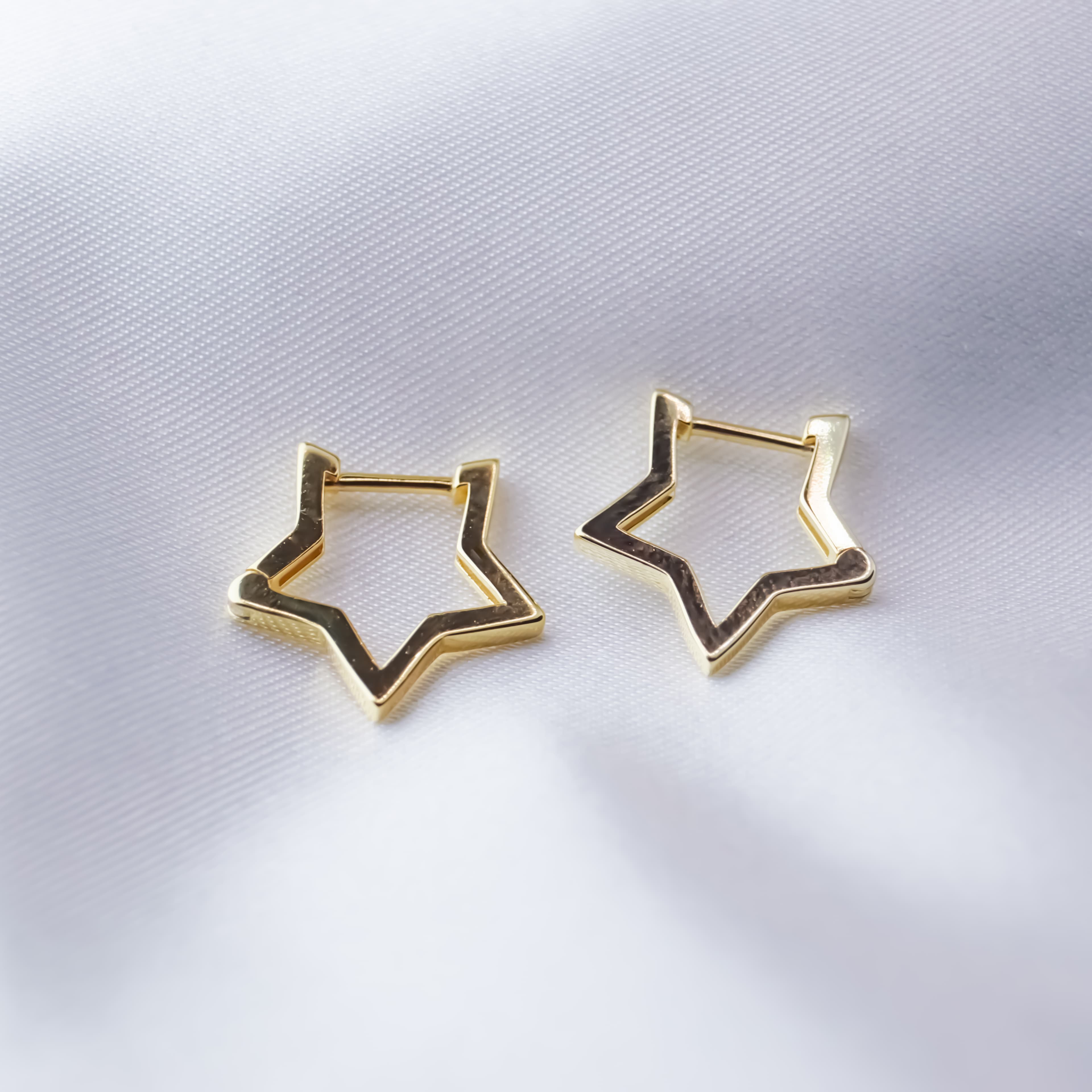 Gwiazdki kolczyki złote srebro 925 gwiazdy
