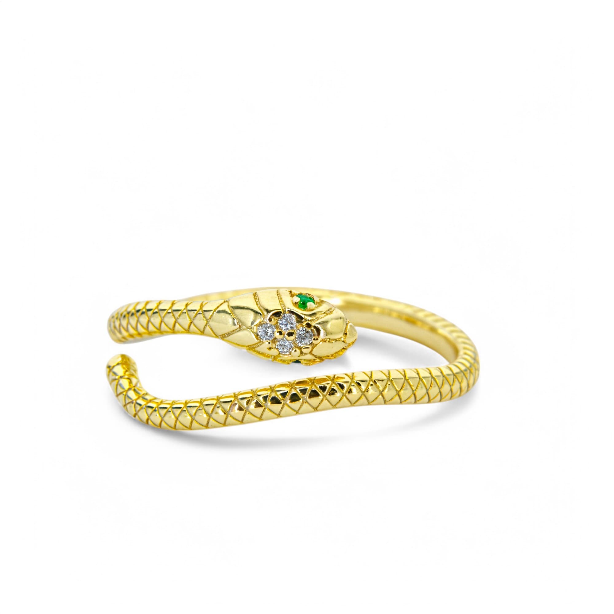 Pierścionek Złoty Wąż srebro 925 złoto regulowany żmija