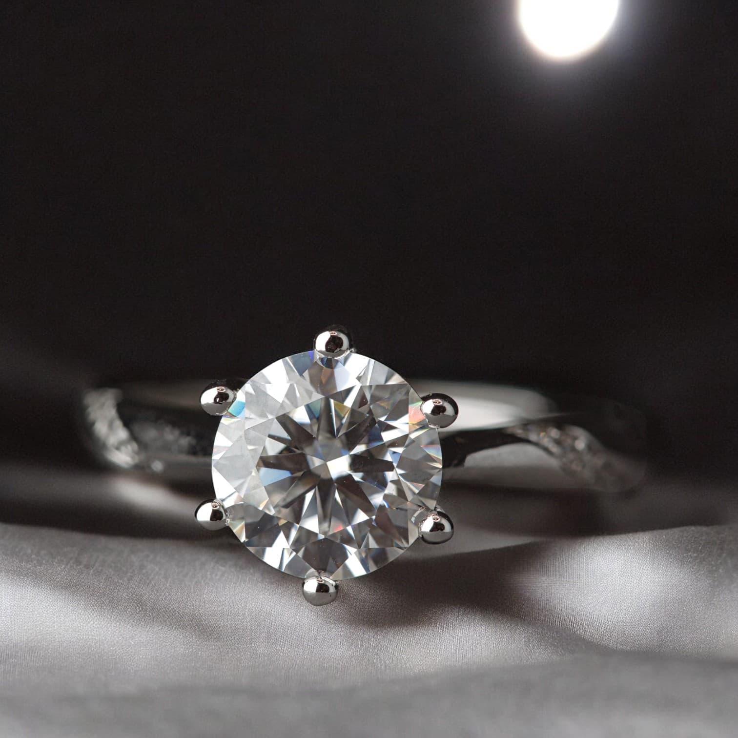 Pierścionek MOISSANITE 2 ct rozmiar regulowany