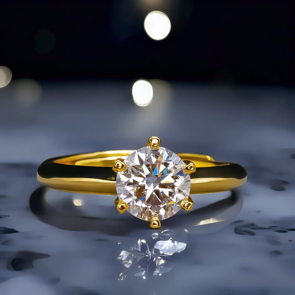 Pierścionek złoty MOISSANIT BIAŁY srebro 925 wyhodowany w laboratorium