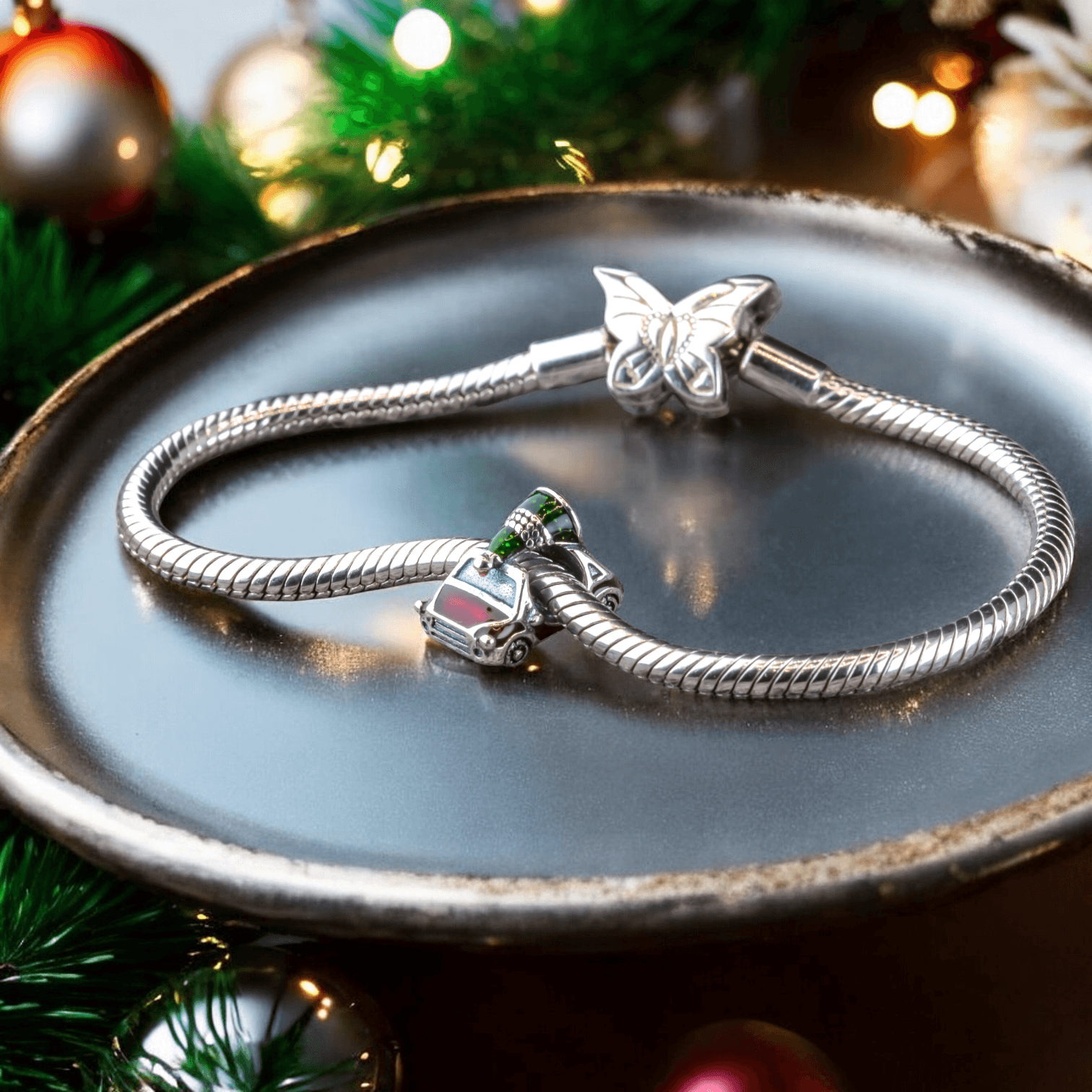 Charms Świąteczny Samochód X max srebro  zawieszka Boże Narodzenie