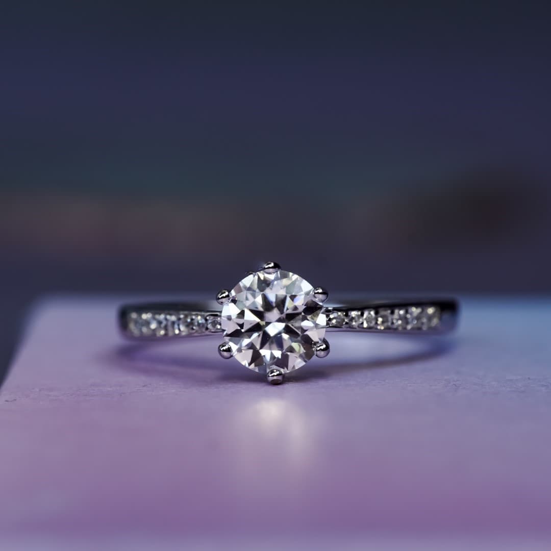 Pierścionek ze srebra 925 z diamentem moissanite 0.8 CT moissanit