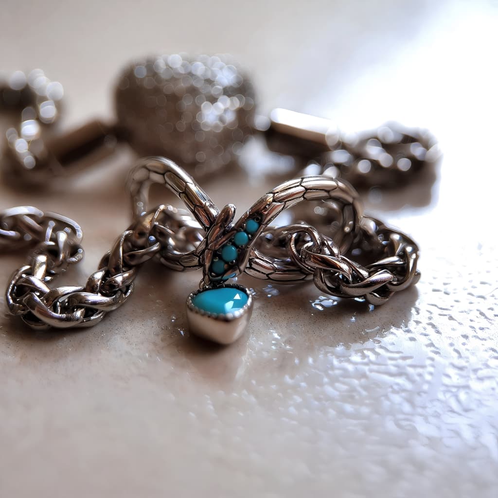 Charms Wąż Nieskończonośść Vintage żmijka turkus srebro 925