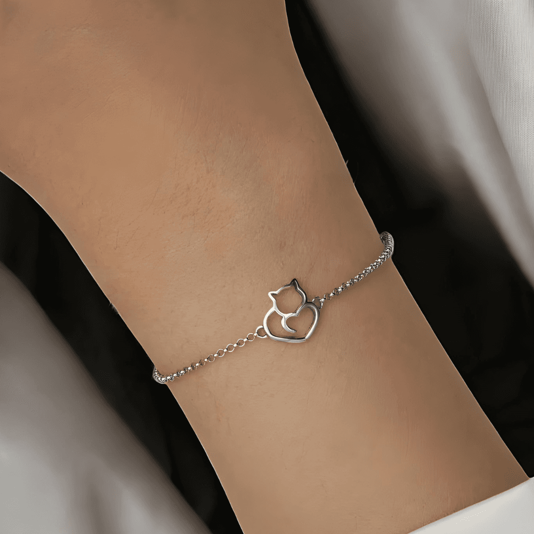 Bransoletka regulowana Kot srebro 925