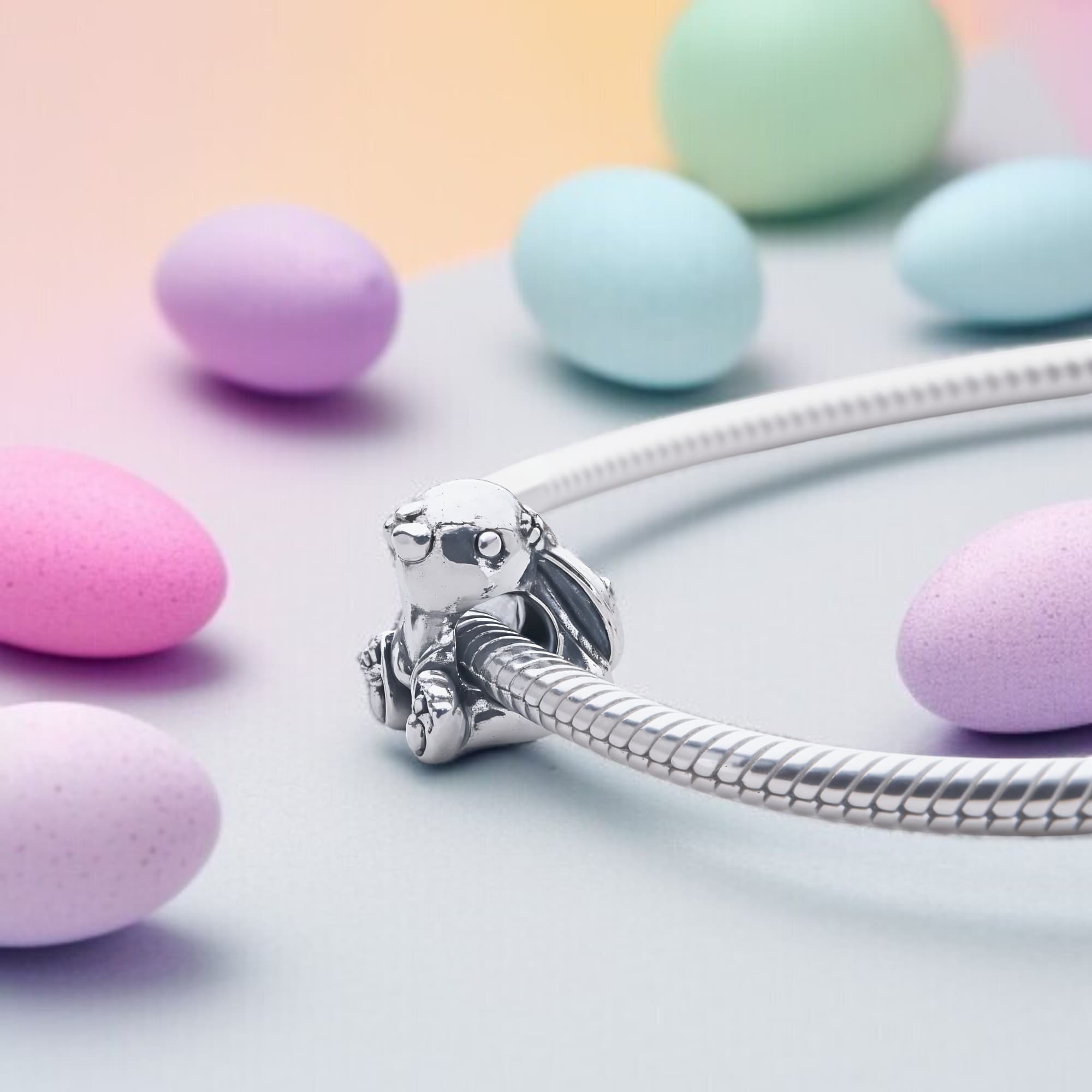 Srebrny charms Króliczek 925 zawieszka do bransoletek modułowych Pandora