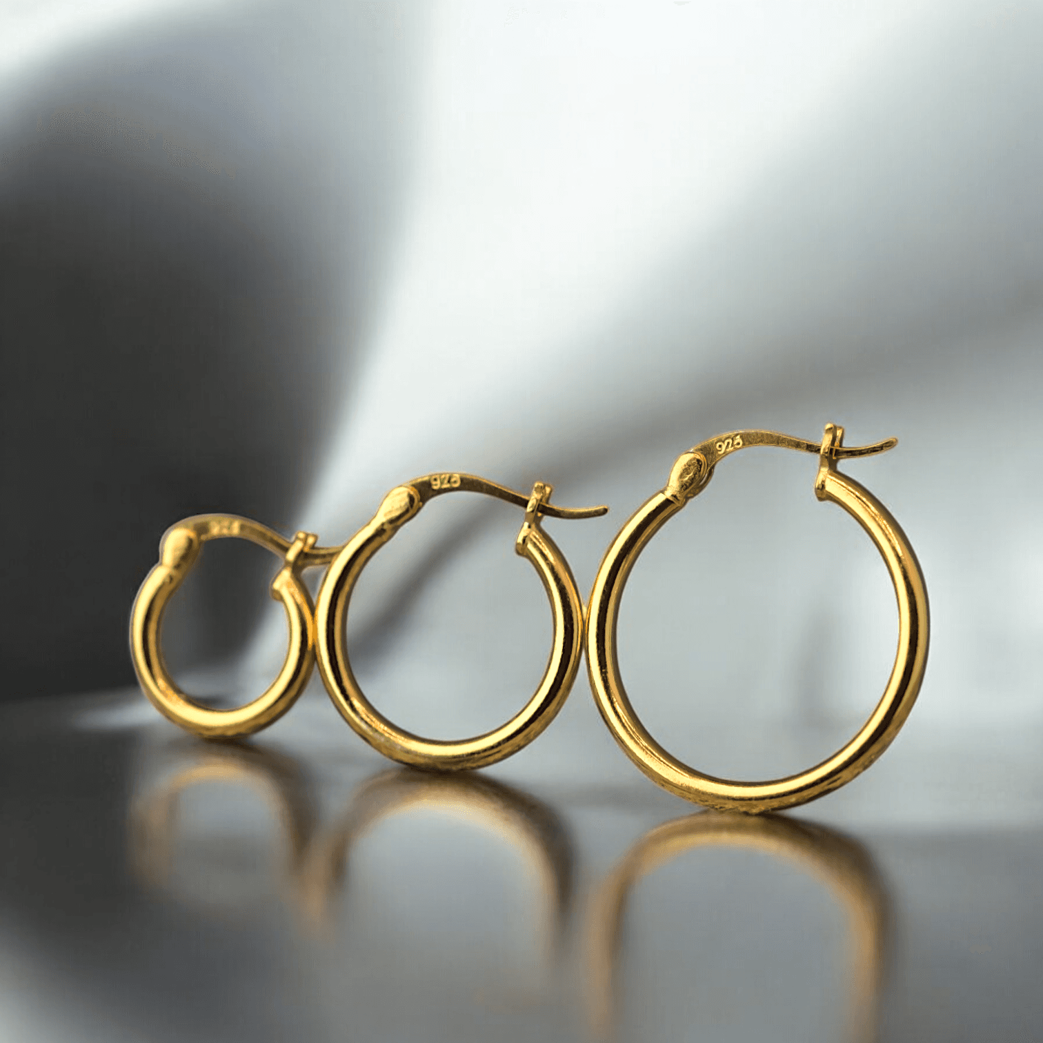 Kolczyki Okrągłe Koła Złote Srebro 925