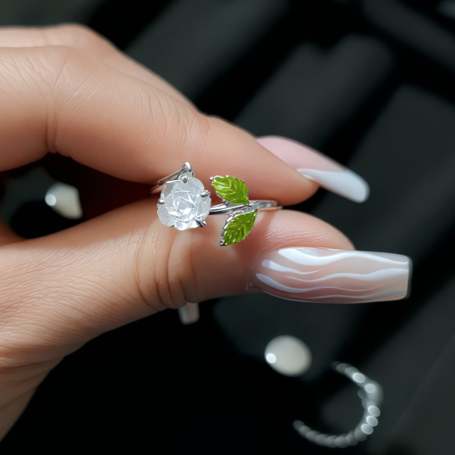 Pierścionek Róża zmieniająca kolor