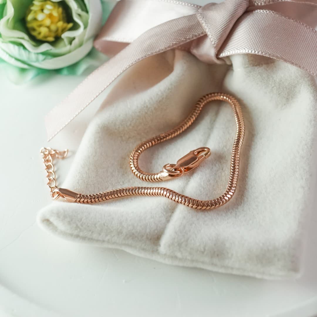 Bransoletka do charms Pandora srebro 925 RÓŻOWE ZŁOTO 18 KARTÓW regulowana