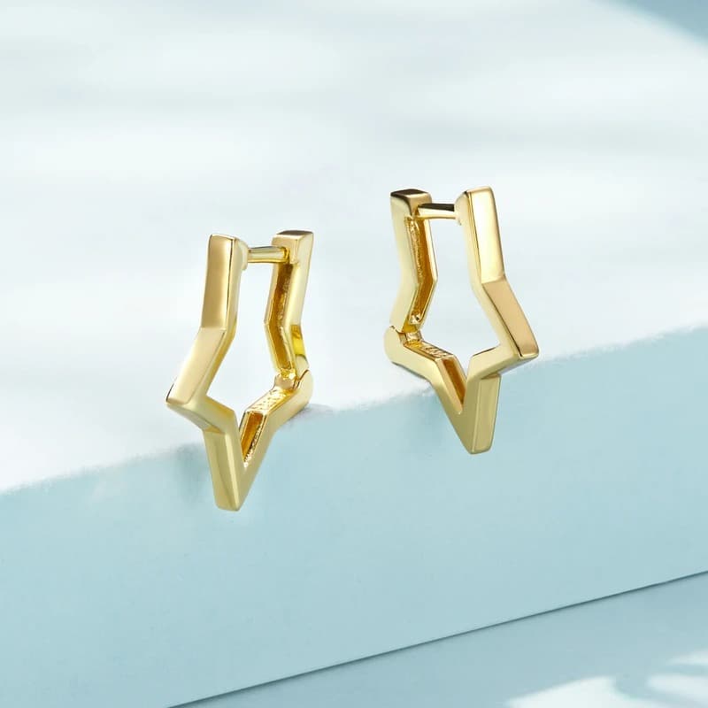 Gwiazdki kolczyki złote srebro 925 gwiazdy