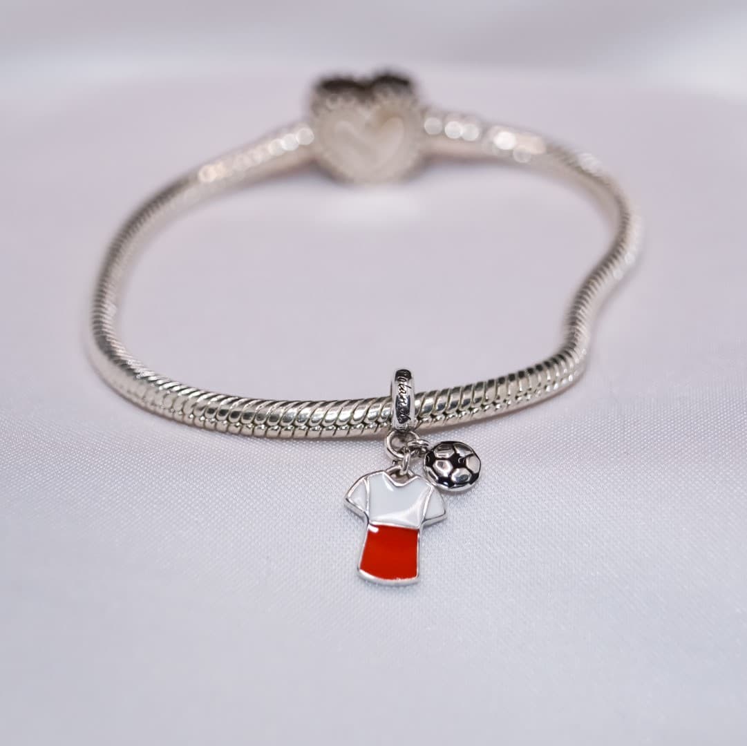 Charms Piłka nożna Polska reprezentacja srebro 925 oksydowane Poland