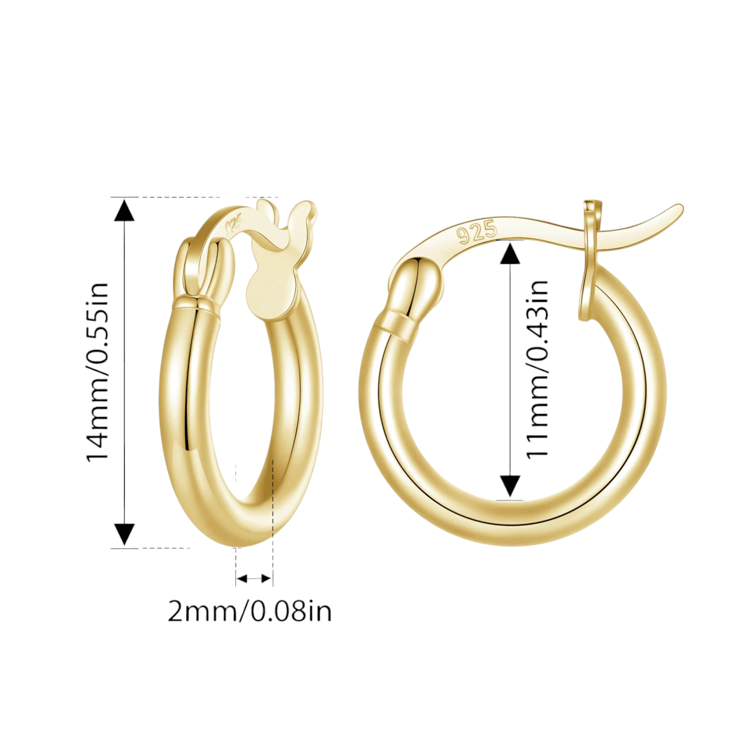 Kolczyki Okrągłe Koła Złote Srebro 925