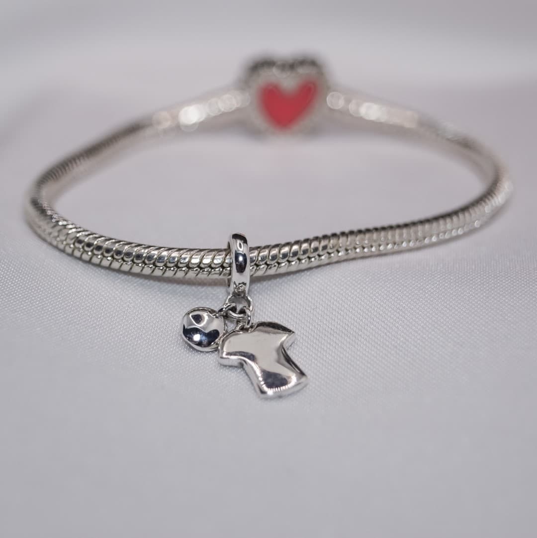 Charms Piłka nożna Polska reprezentacja srebro 925 oksydowane Poland