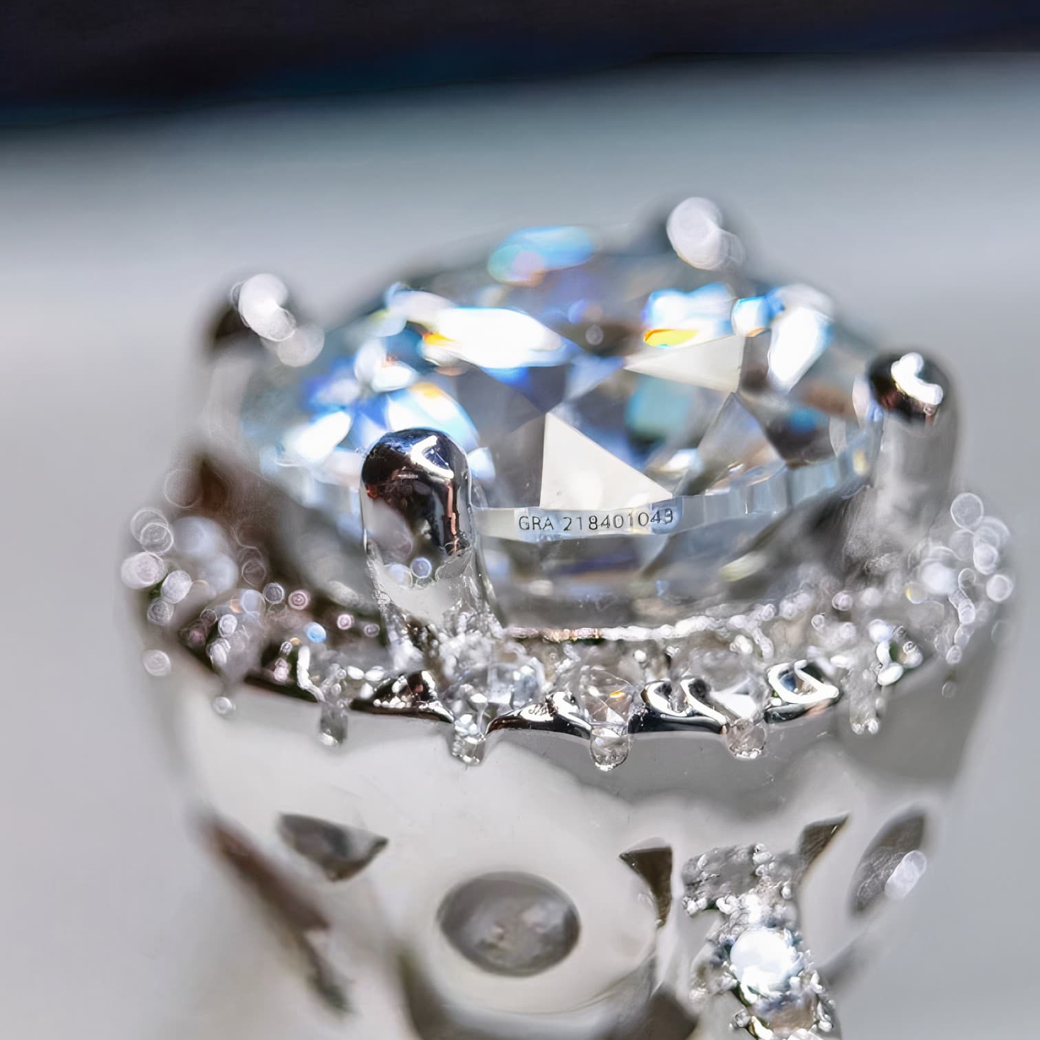 Pierścionek Halo Moissanite 2 ct srebro 925