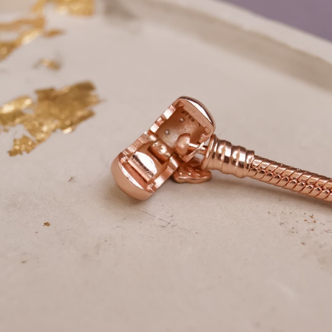 Bransoletka do charms modułowa typu Pandora w kolorze różowego złota