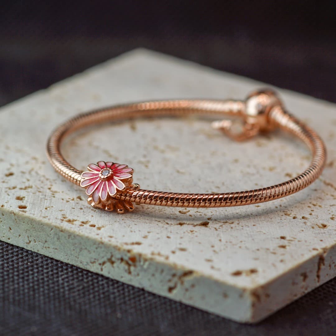 Charms zawieszka Stokrotka złota srebro różowe złoto rose gold