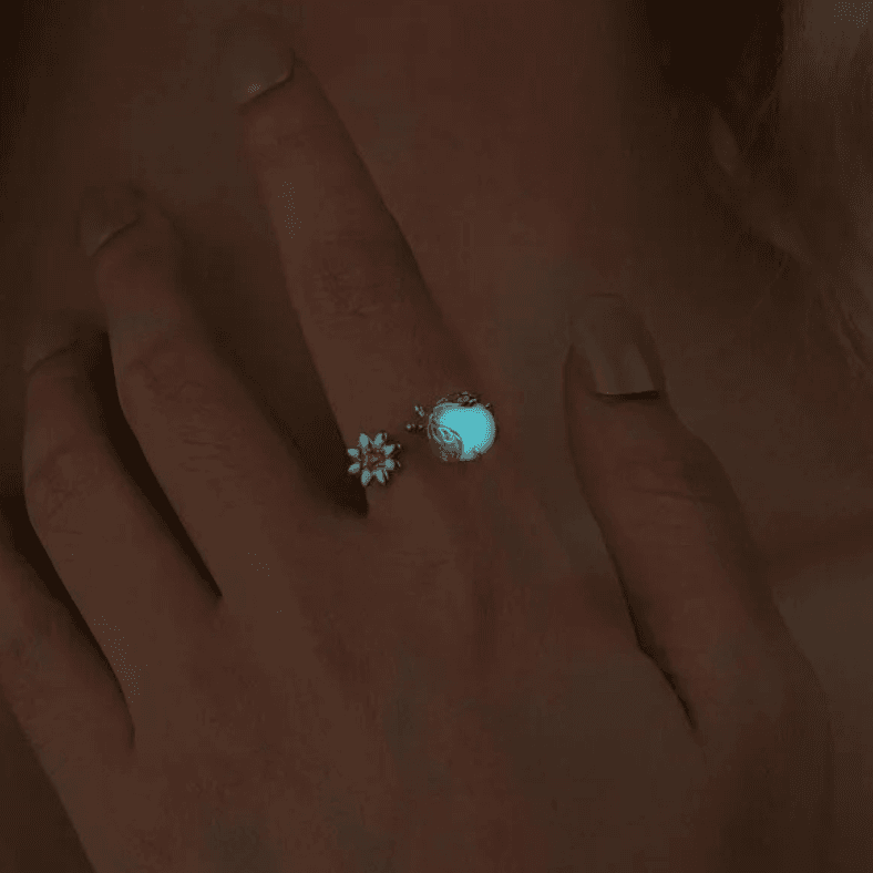 Pierścionek Świecący Robaczek świętojański srebro 925