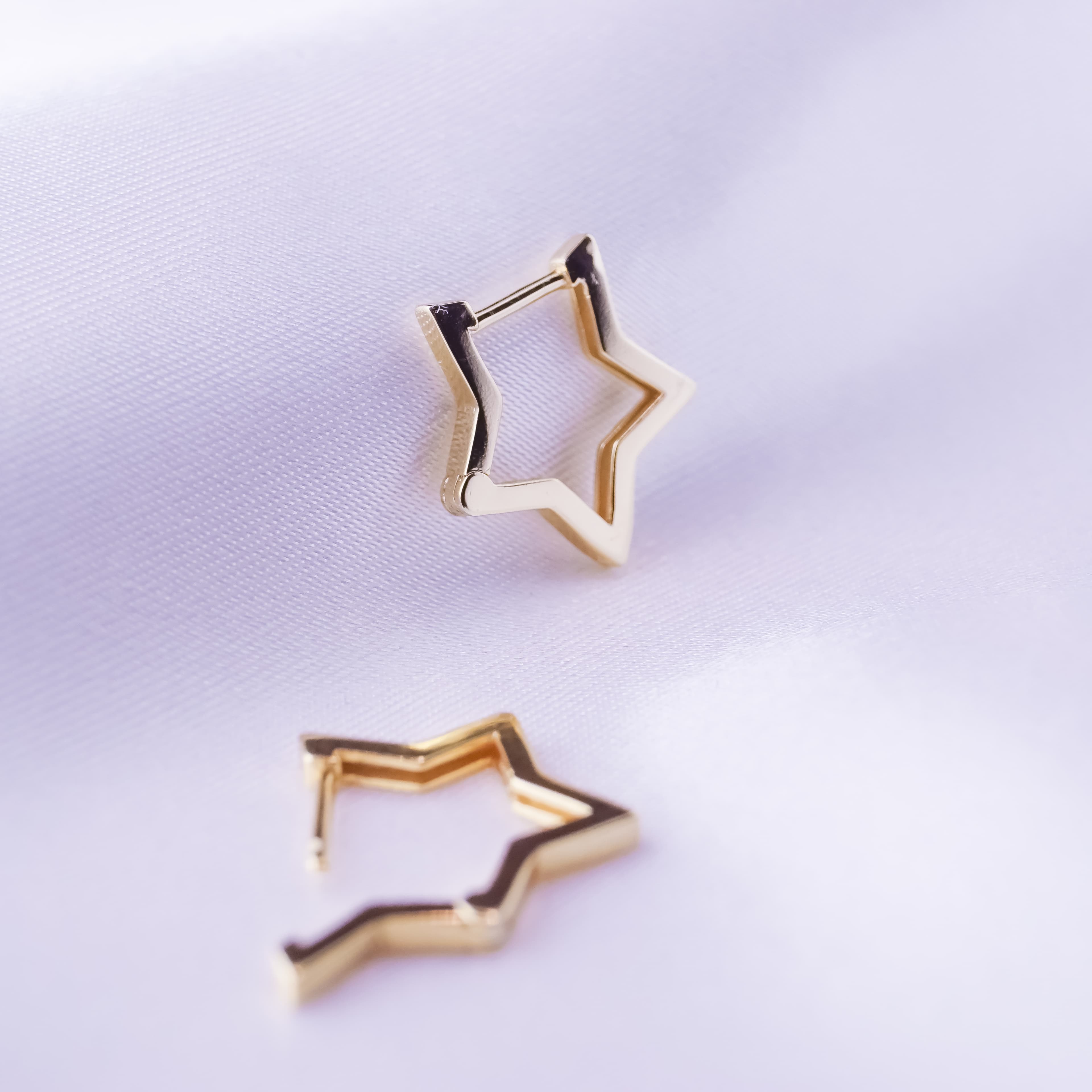 Gwiazdki kolczyki złote srebro 925 gwiazdy