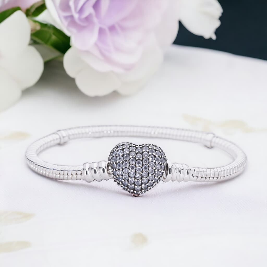 Bransoletka do charms typu Pandora Serce 100 % Srebro 925