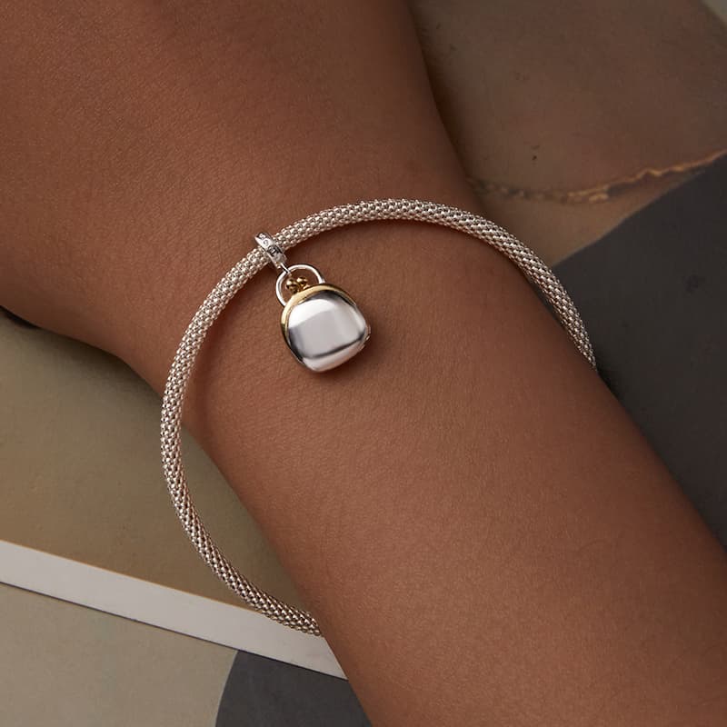 Charms Zawieszka Torebka srebro 925 złoto 18k