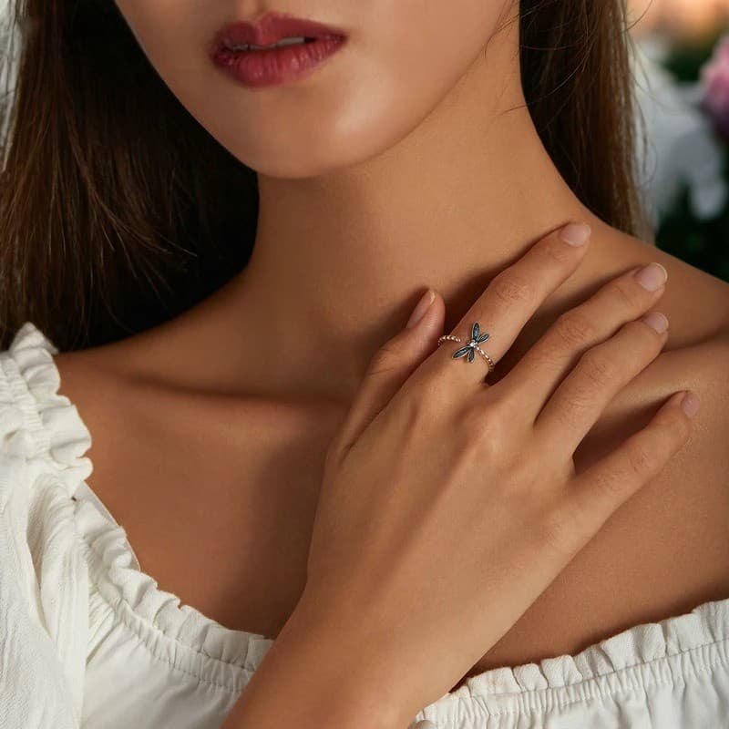 Pierścionek WAŻKA Srebro 925 regulowany natura