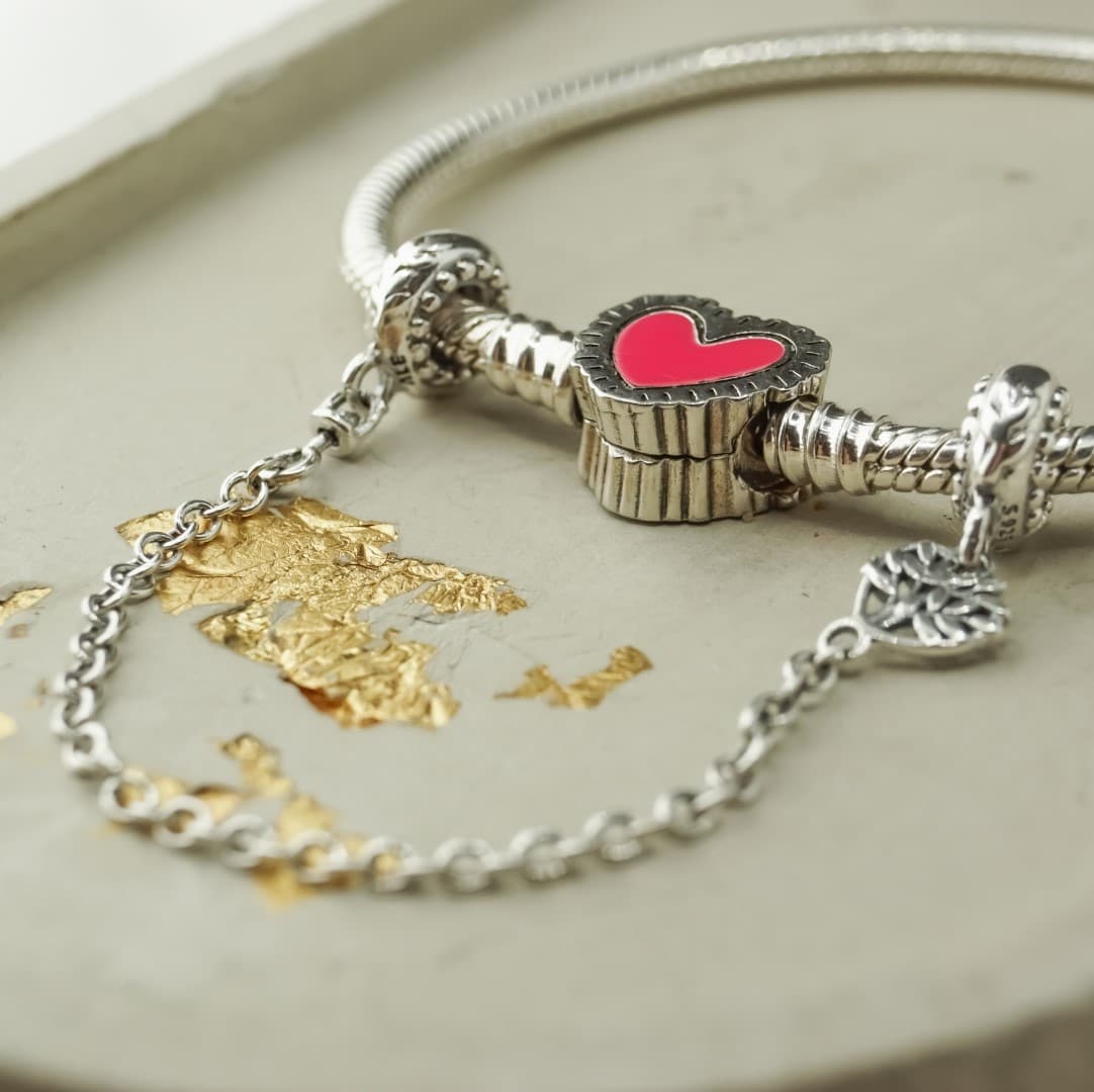 Łańcuszek zabezpieczający z gwintem Drzewo Family Srebro 925