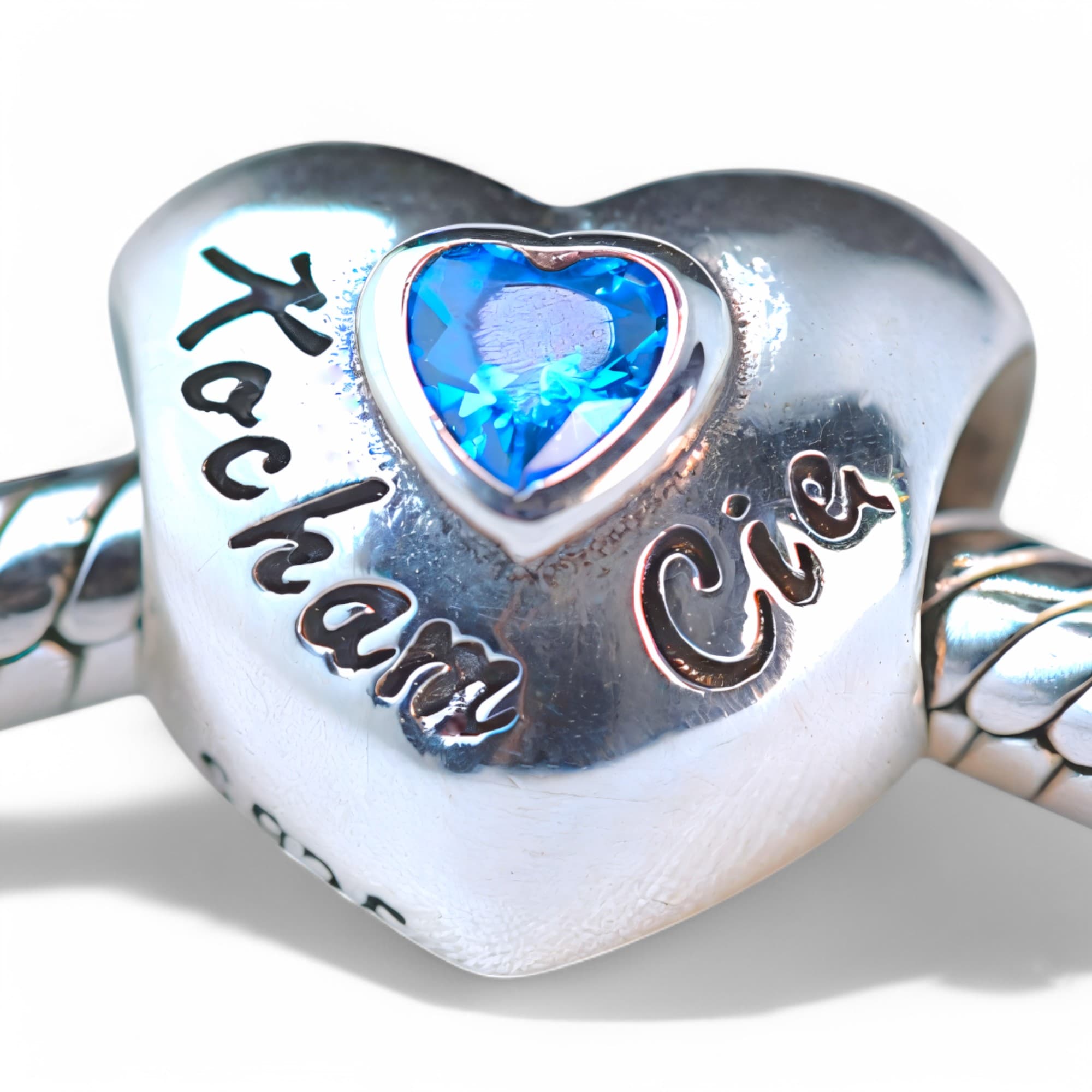 Charms KOCHAM CIĘ serce srebro 925