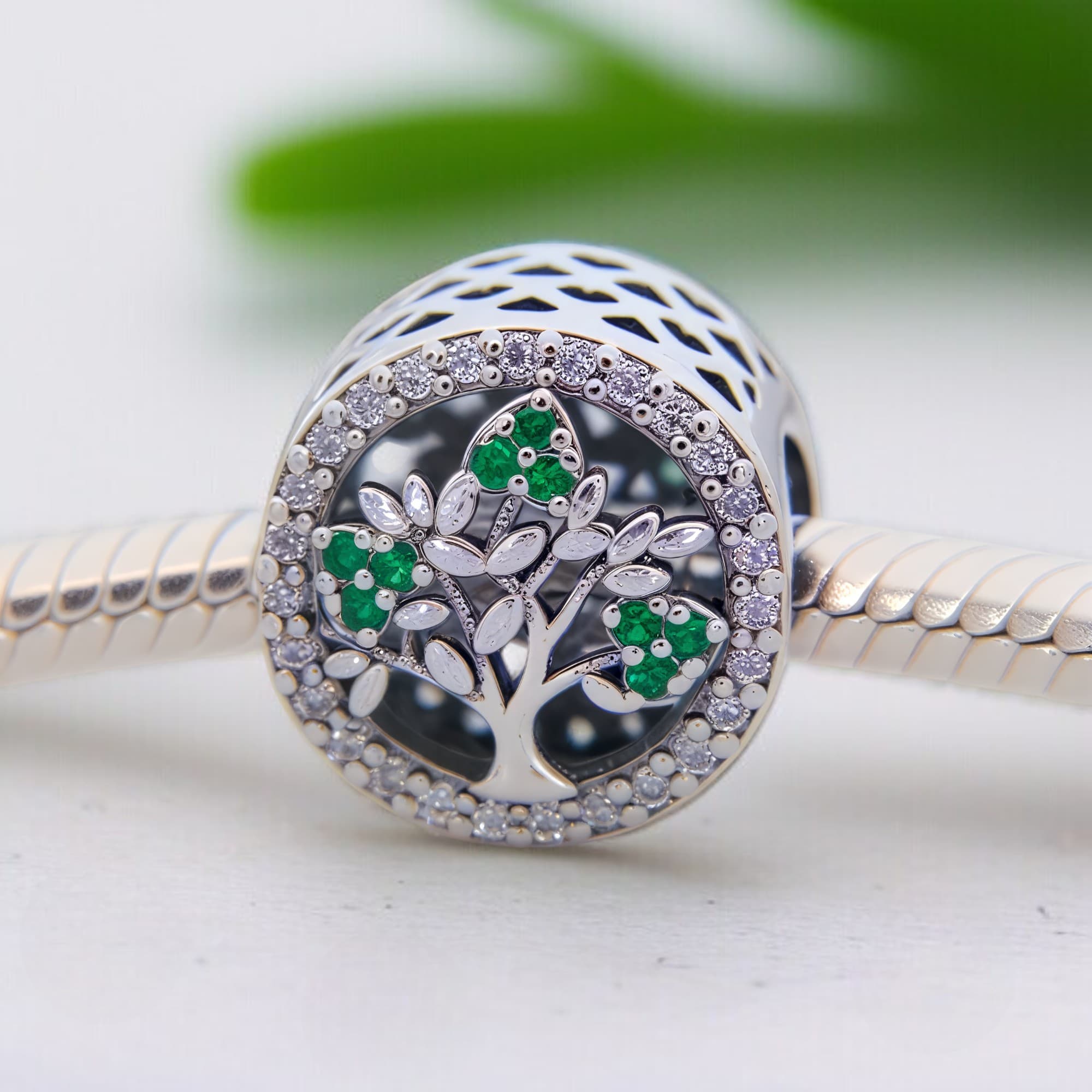 Zawieszka Charms Drzewo życia srebro 925 koralik rodzina