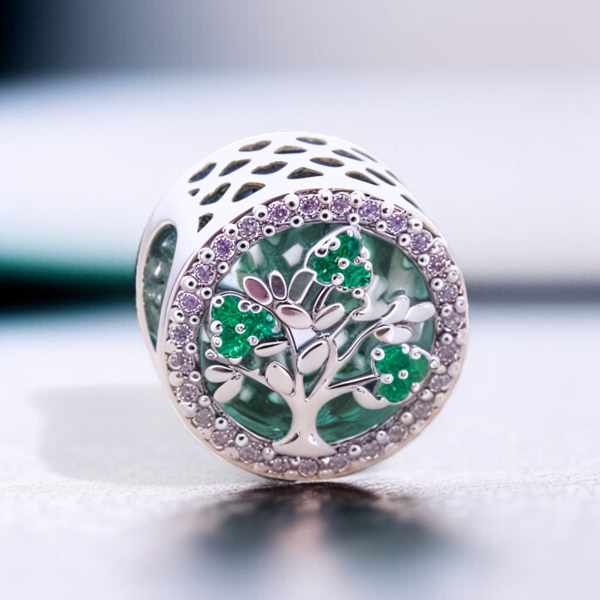 Zawieszka Charms Drzewo życia srebro 925 koralik rodzina