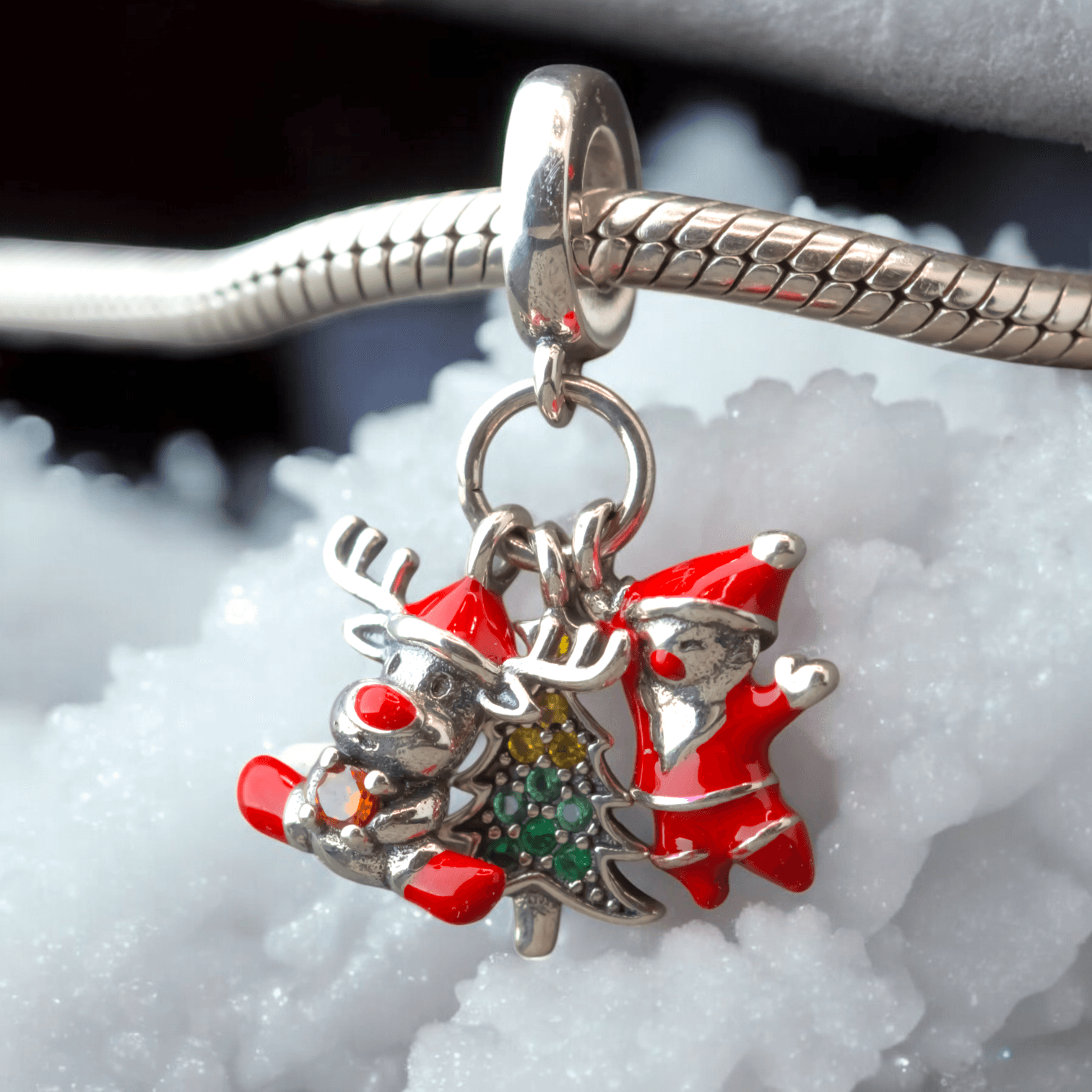 Zawieszka Świąteczna Mikołaj Choinka Renifer srebro 925