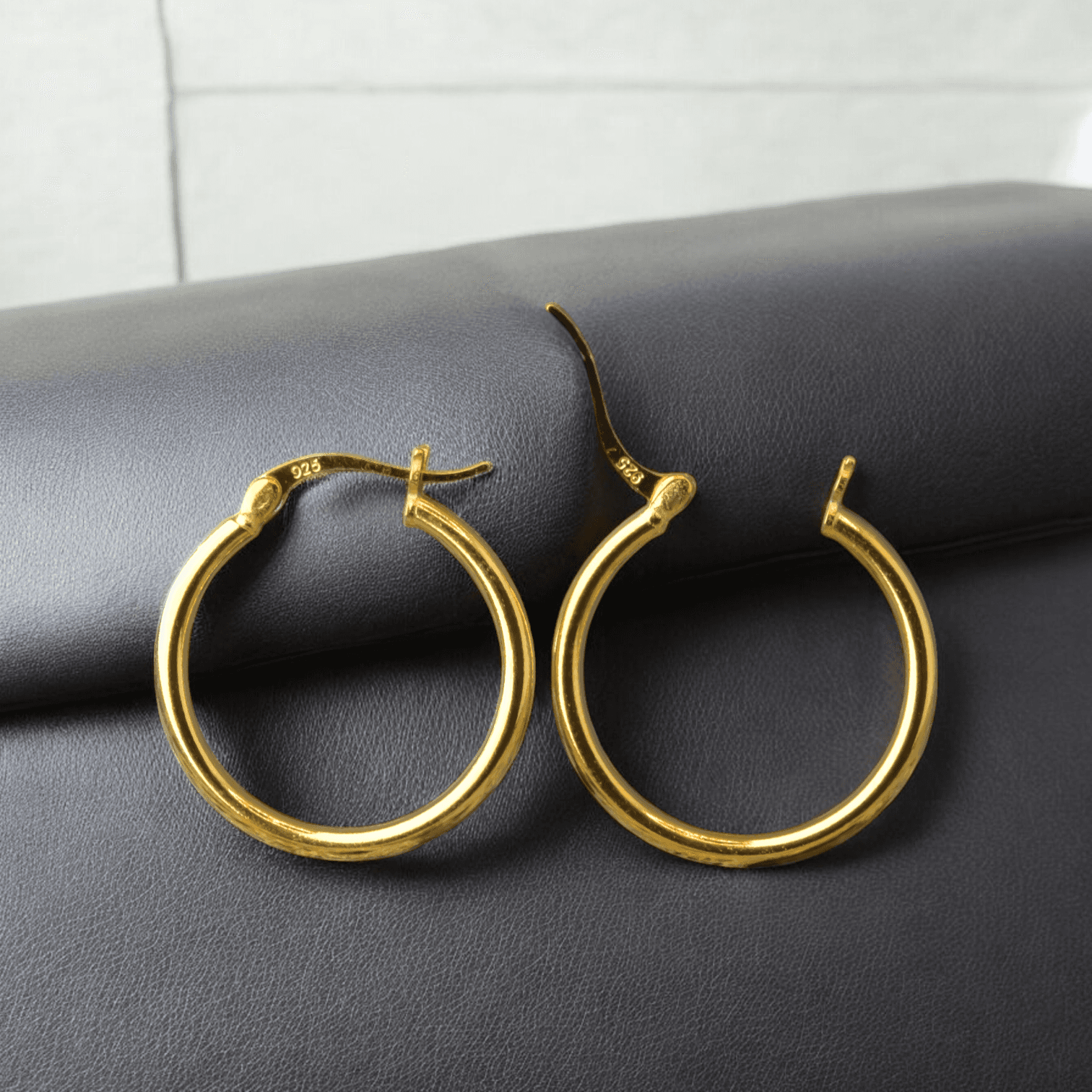 Kolczyki Okrągłe Koła Złote Srebro 925