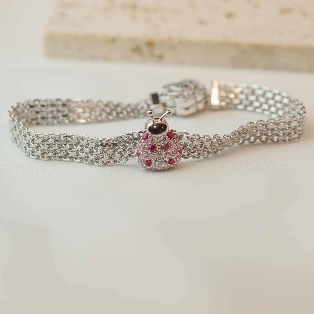 Charms Lśniąca Biedronka do płaskiej bransoletki Reflexions srebro 925