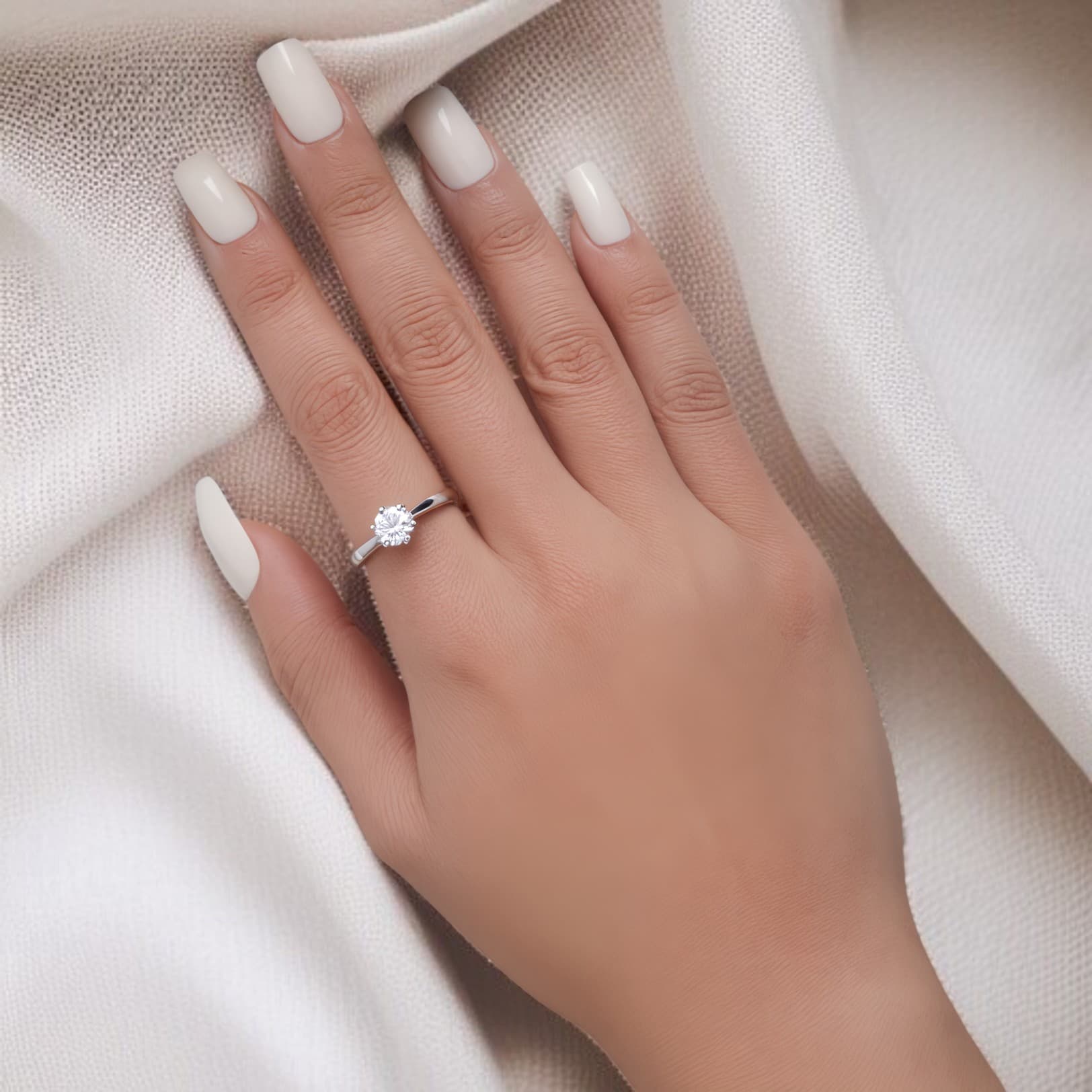 Pierścionek z diamentem moissanit 1 ct srebro 925 moissanite