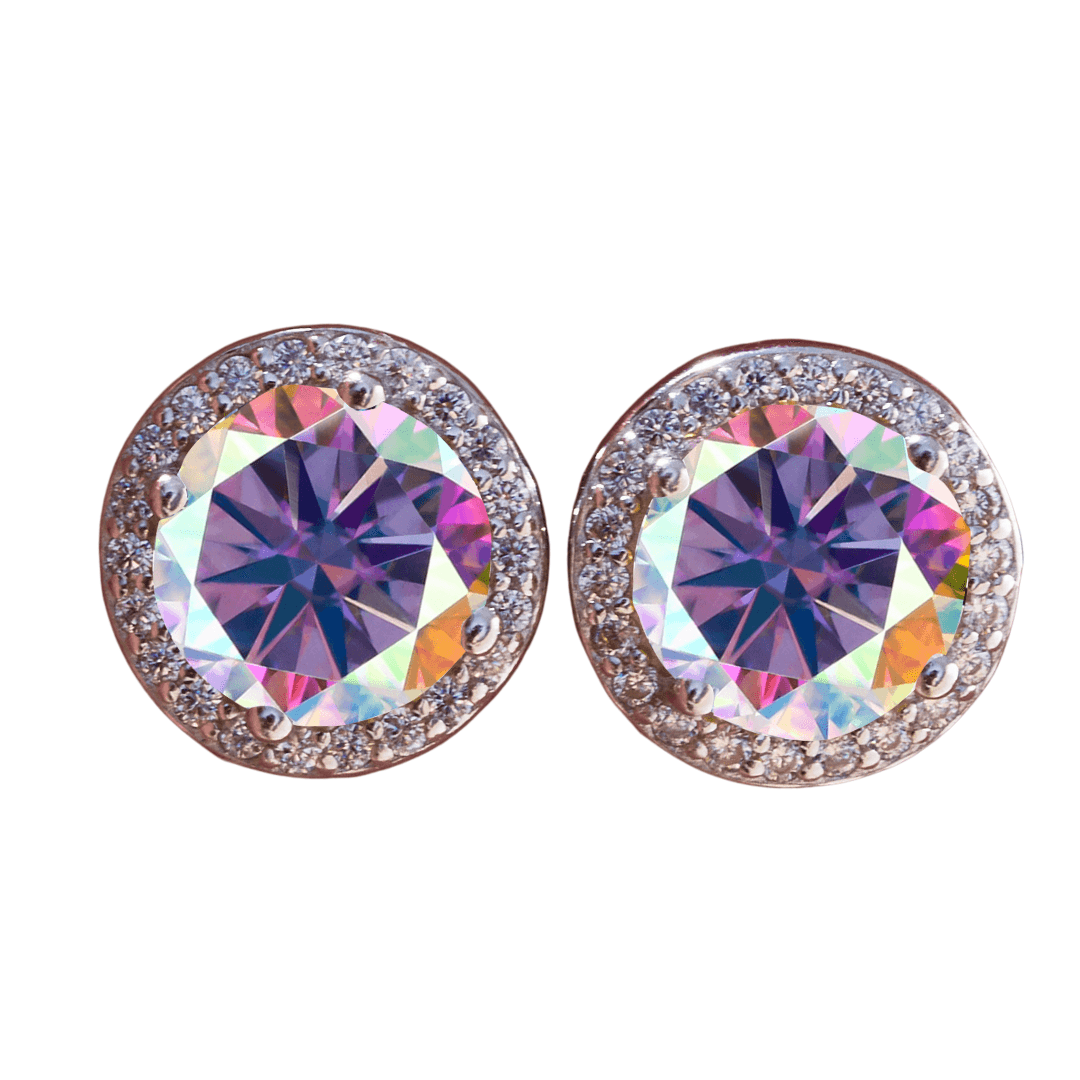 Kolczyki "Zorza Polarna" z diamentem Moissanite