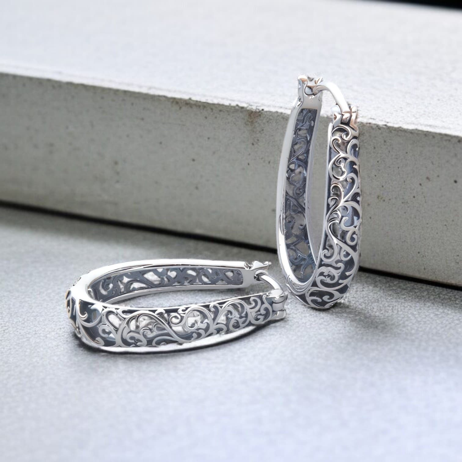 Kolczyki Vintage Winorośl srebro 925 Retro