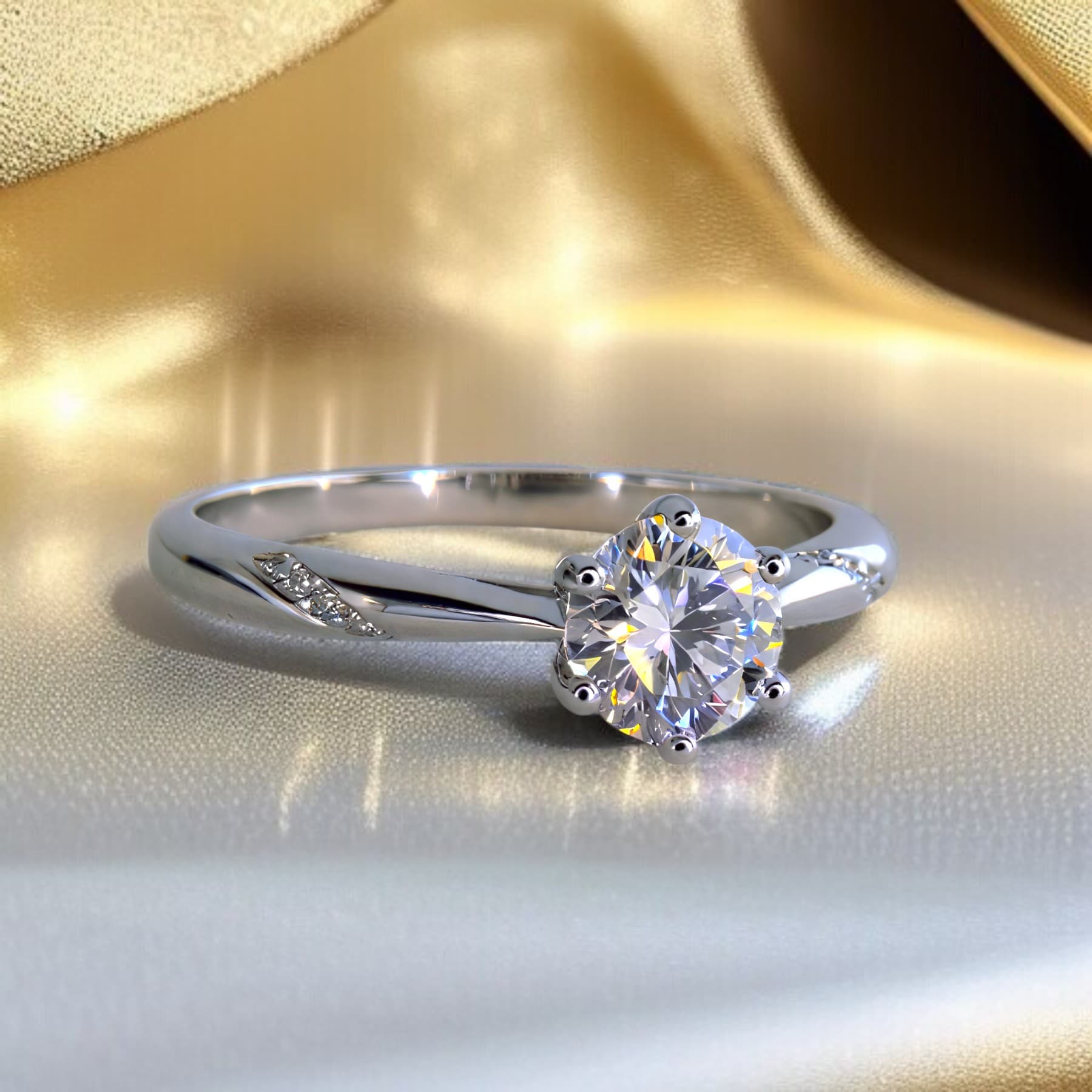 Pierścionek z diamentem moissanit 1 ct srebro 925 moissanite