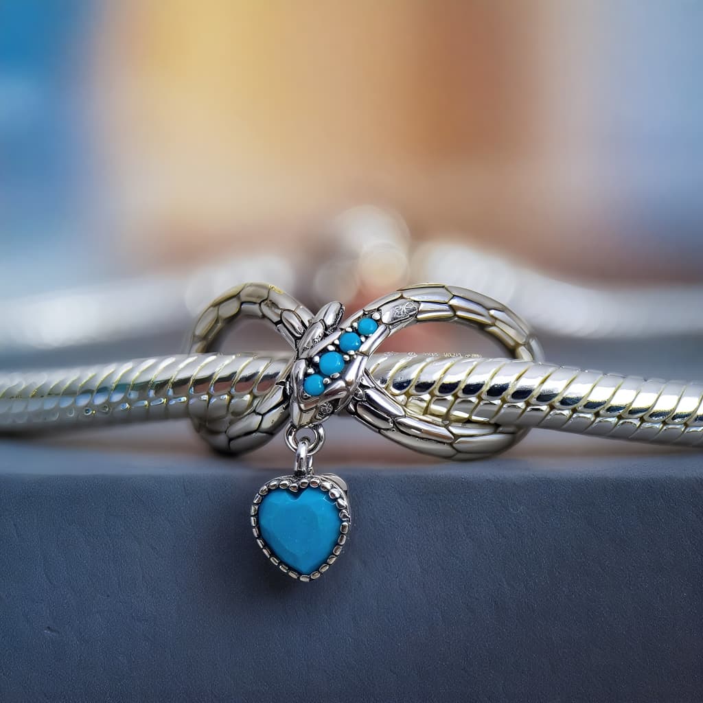 Charms Wąż Nieskończonośść Vintage żmijka turkus srebro 925