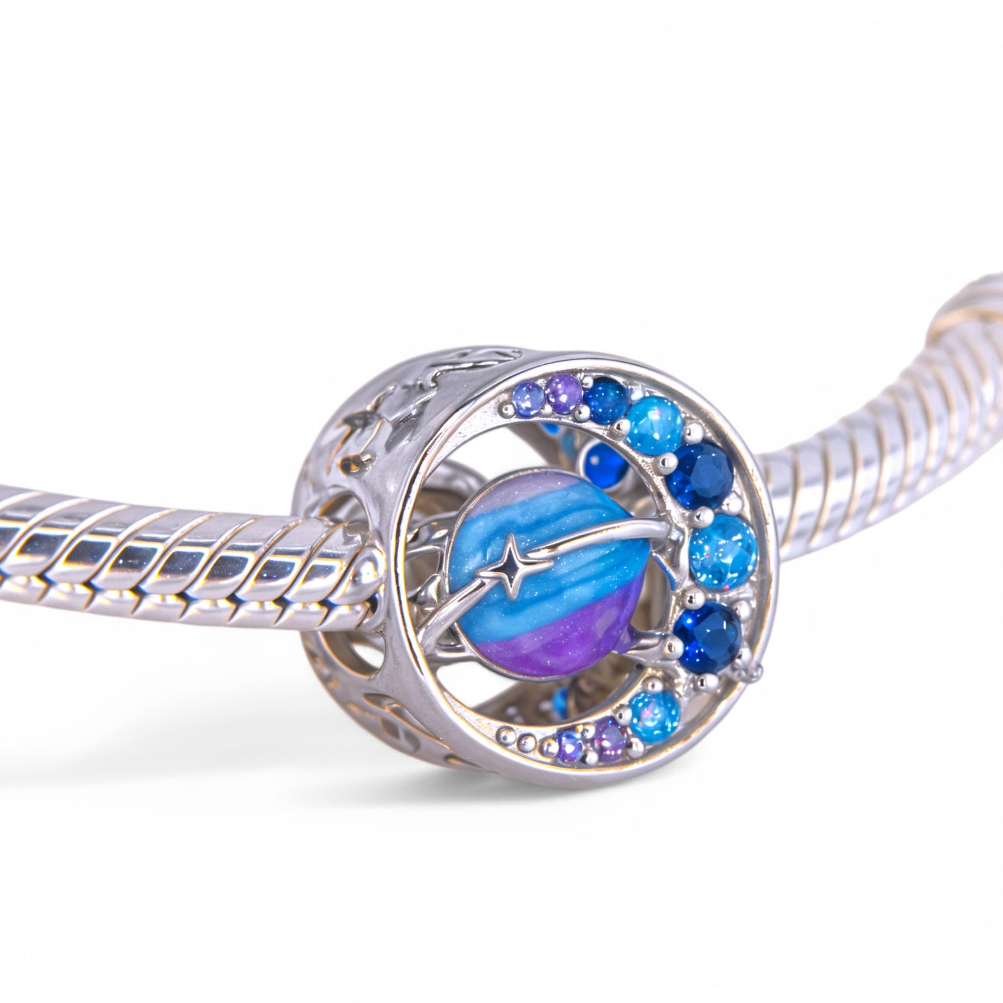 Charms Galaktyczna Podróż Srebro 925 Platyna – Kosmiczny Symbol Nieskończoności