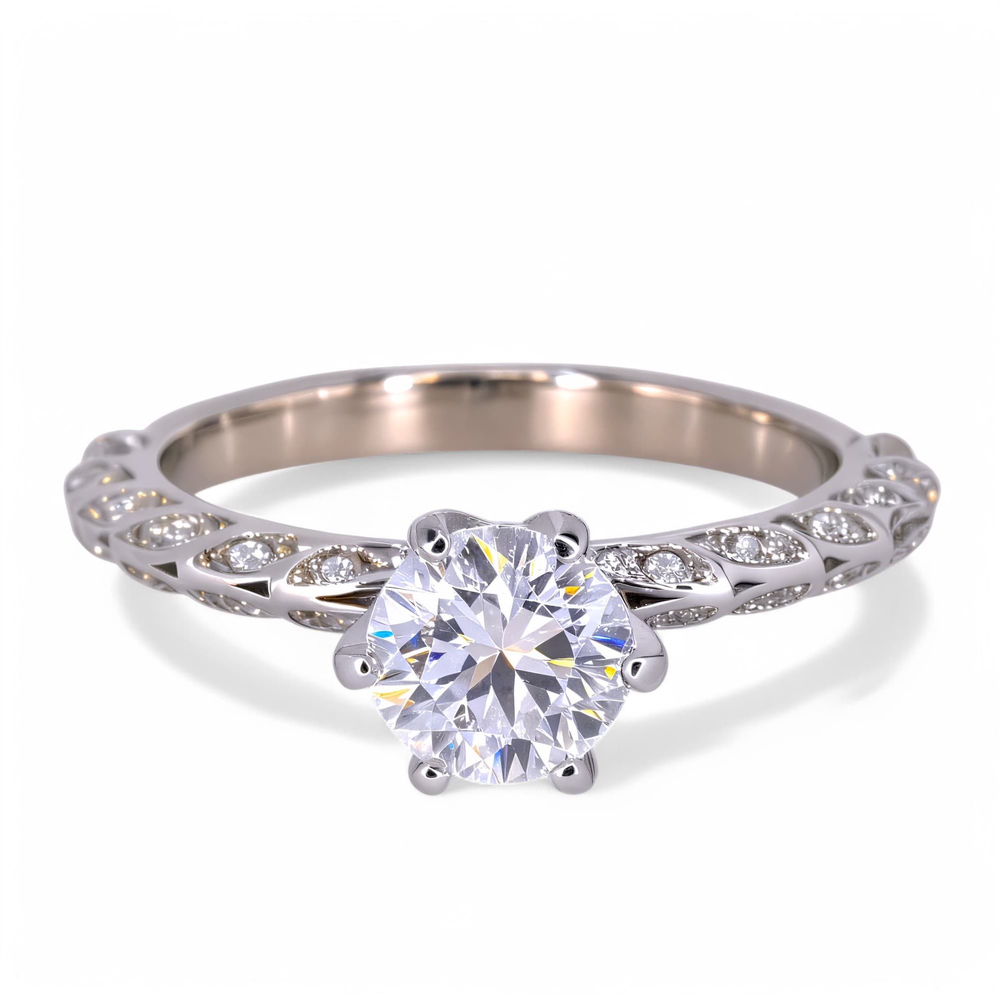 Pierścionek "Aurora Twist" z Moissanitem 1 ct – Klasyczna Elegancja srebro platyna